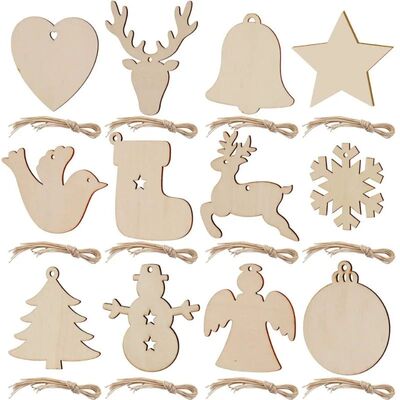 10pcs Chistmas Wood Onaments fo Cafts Chistmas Wooden