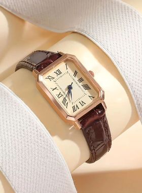 Casual Rectangle Pointe Quatz Watch Rome Fashion Analog