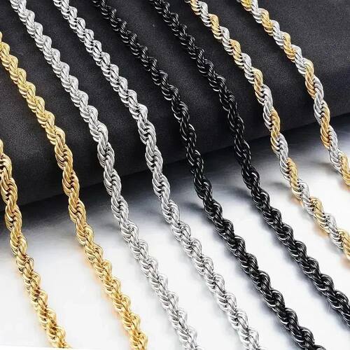High Quality 2/3/4/5MM Classic Twisted Rope Chain Stainless