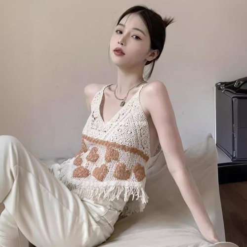 Retro Hollow Top Women's Summer New V-neck Chic All-match