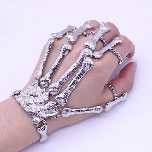 Punk Skull Finge Bacelet Vintage Skeleton Bone Hand Men