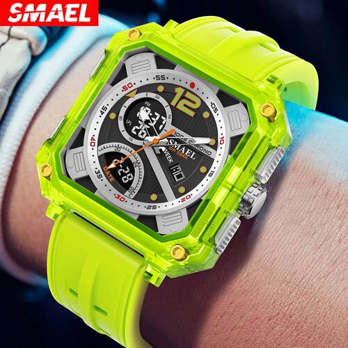 Men's Digital Light Stopwatch Waterproof Sports LED
