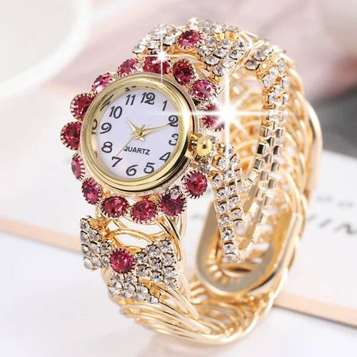 Women Shine Bacelet Watch  Elegant Rose Gold Stainless