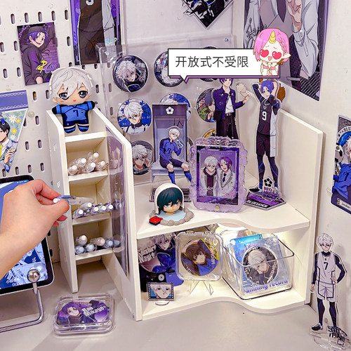 宿舍转角展示架桌面收纳笔筒吧唧