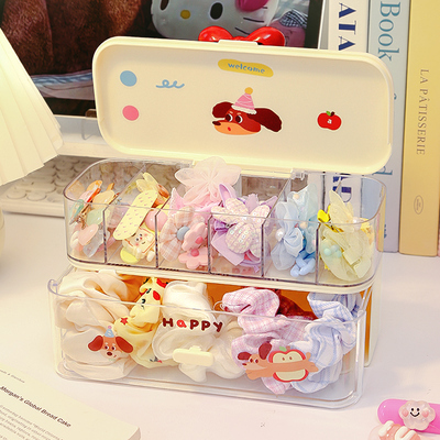 卫生间发饰发夹首饰带盖收纳盒