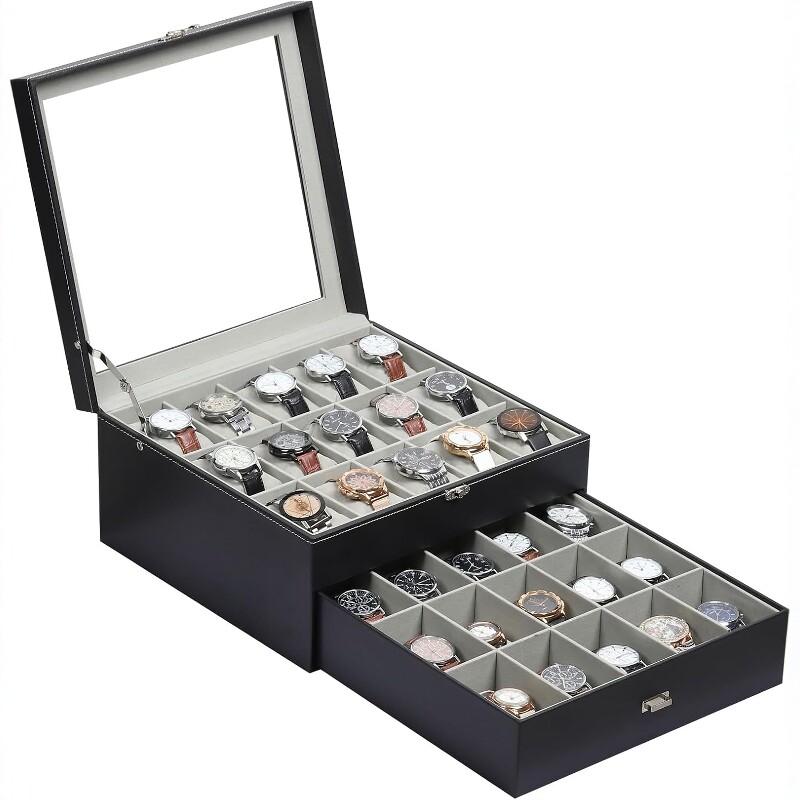 梦冉双层30位手表收纳盒子大容量