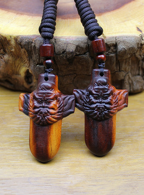 雷击桃木钟馗木剑随身配饰手把件摆件宝剑挂坠车挂件纯手工精雕