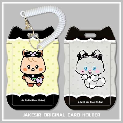 idle叶舒华赵美延学生滑盖猫耳朵卡套饭卡公交身份证保护套弹簧绳
