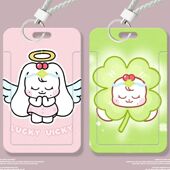 张元 英可爱cherry学生卡套滑盖饭卡公交卡门禁校园身份证件保护套