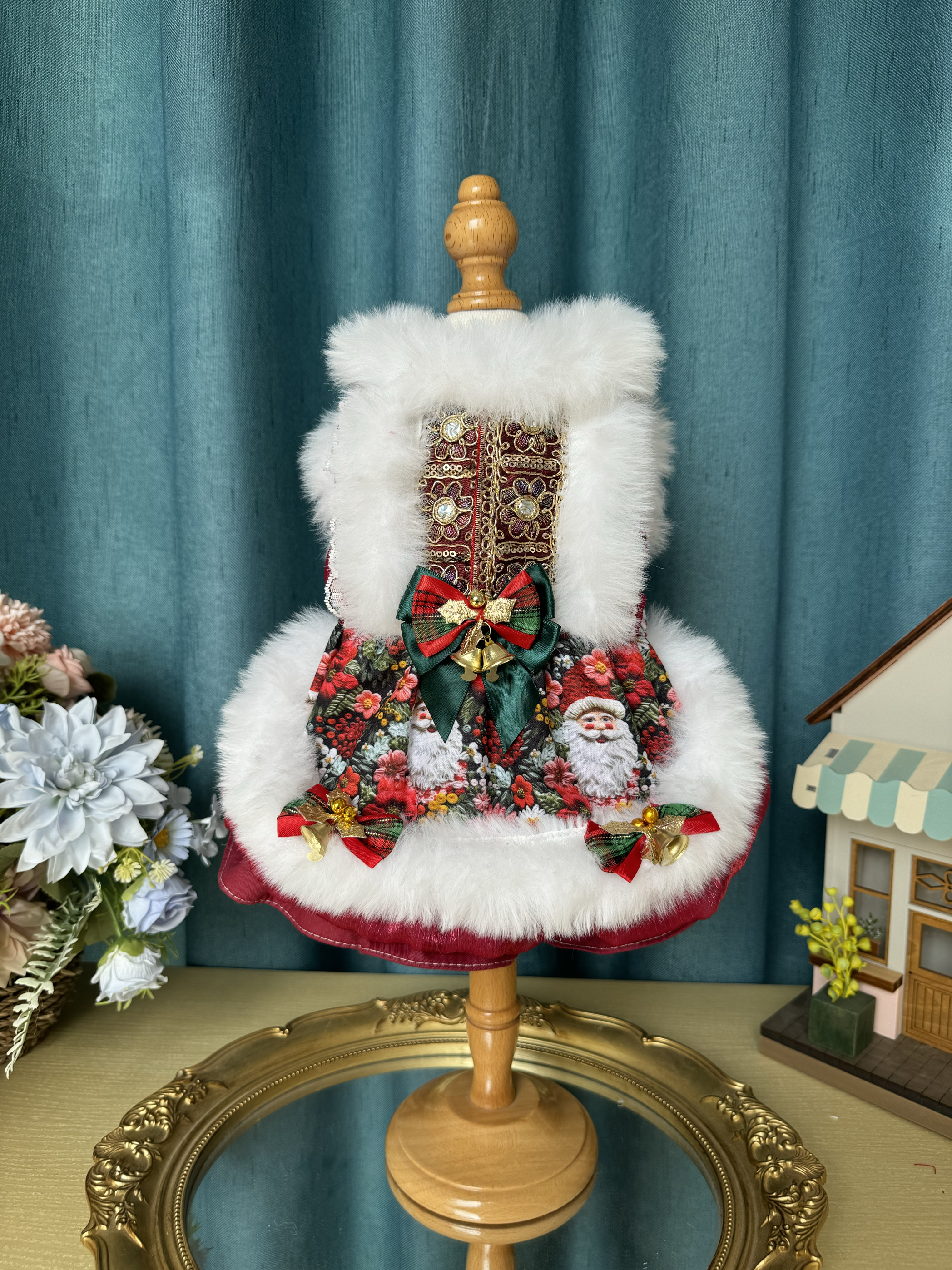 喵呜萌宠原创高定宠物狗衣服新款猫咪礼服泰迪比熊公主裙圣诞裙子