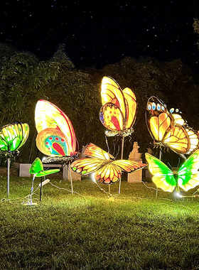 玻璃钢户外发光仿真蝴蝶装饰雕塑