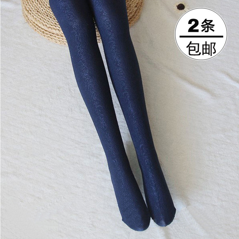 纹身丝袜刺青连裤袜春秋中厚120D显瘦提花不透肉黑色长筒打底袜子