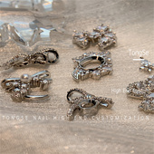 F94 100号锆石银色饰品美甲指甲钻饰美甲店穿戴甲装 饰流苏钻