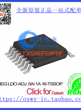 LT3024EFE#PBF IC REG LDO ADJ .5A/.1A 16-TSSOP LT3024EFE