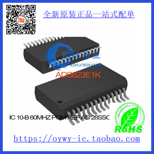 ADS823E/1K IC 10-B 60MHZ PGM REF A/D 28SSOP ADS823E 823 ADS8