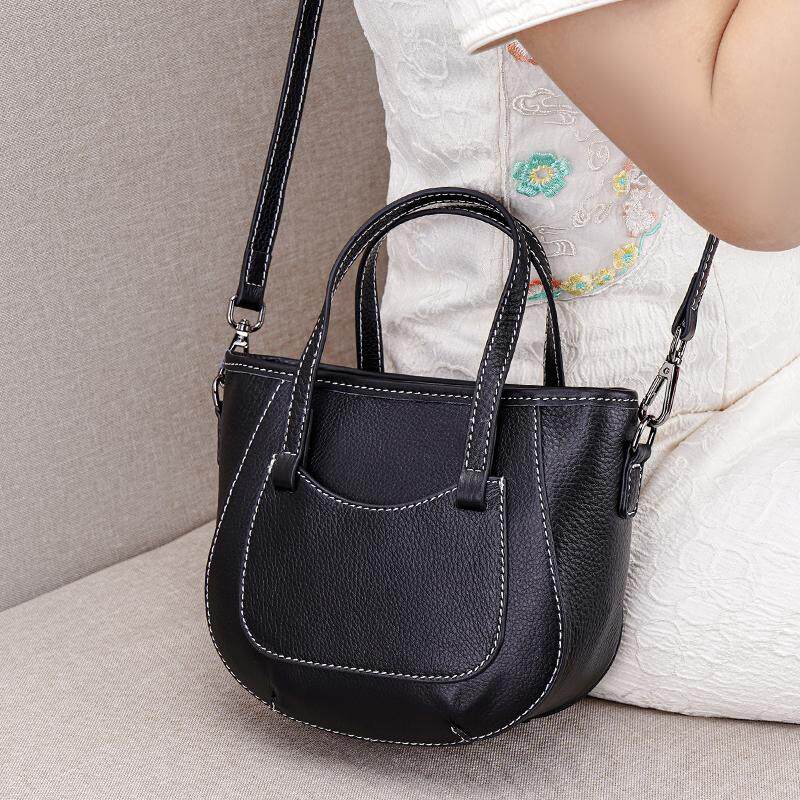 韩版小挎包百搭纯色头层牛皮女2026新款手提包手拎外出单肩斜挎包