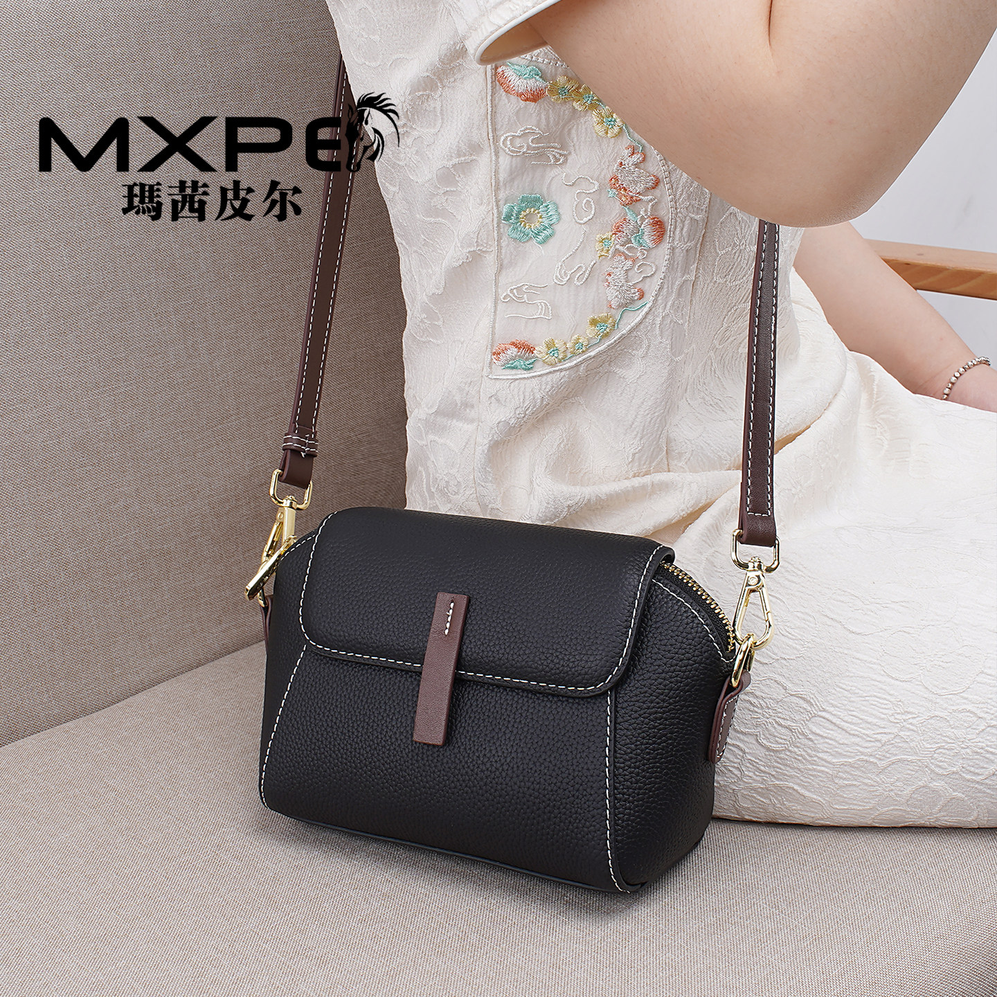 真皮包包女休闲时尚贝壳包2026年新款中年妈妈包单肩包斜挎包小包