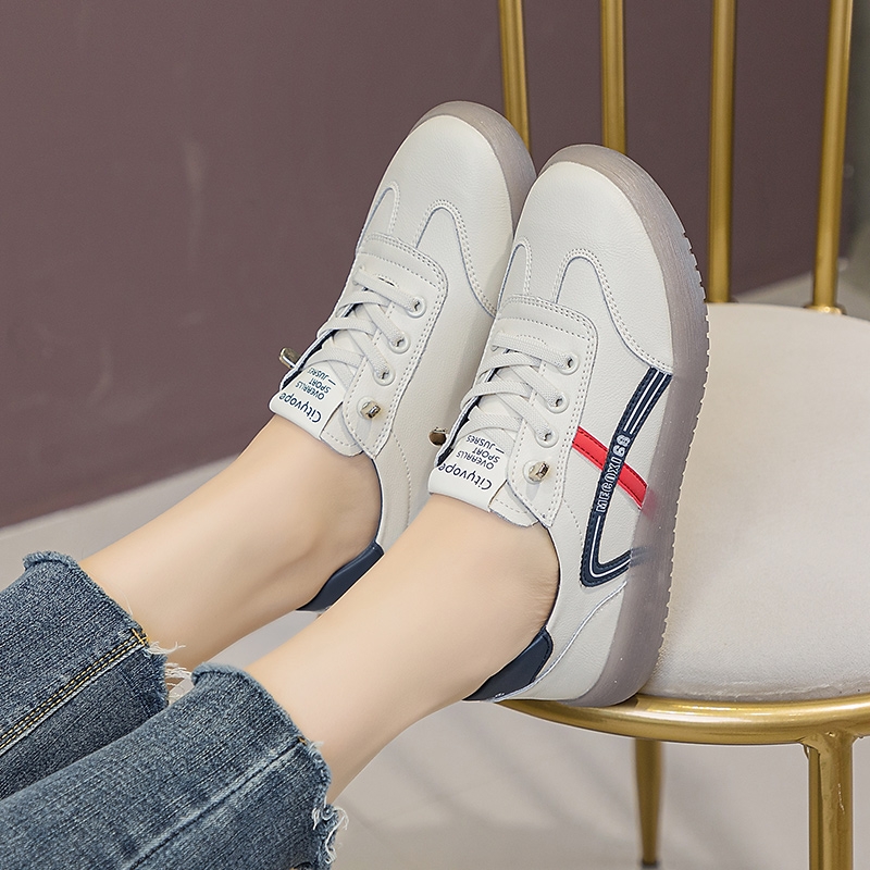 嘉俪多女鞋欧美休闲德训鞋牛皮