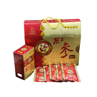 吉林省长白山人参鲜参中华参红参饮料礼品1盒5袋1箱6包装 礼盒新款