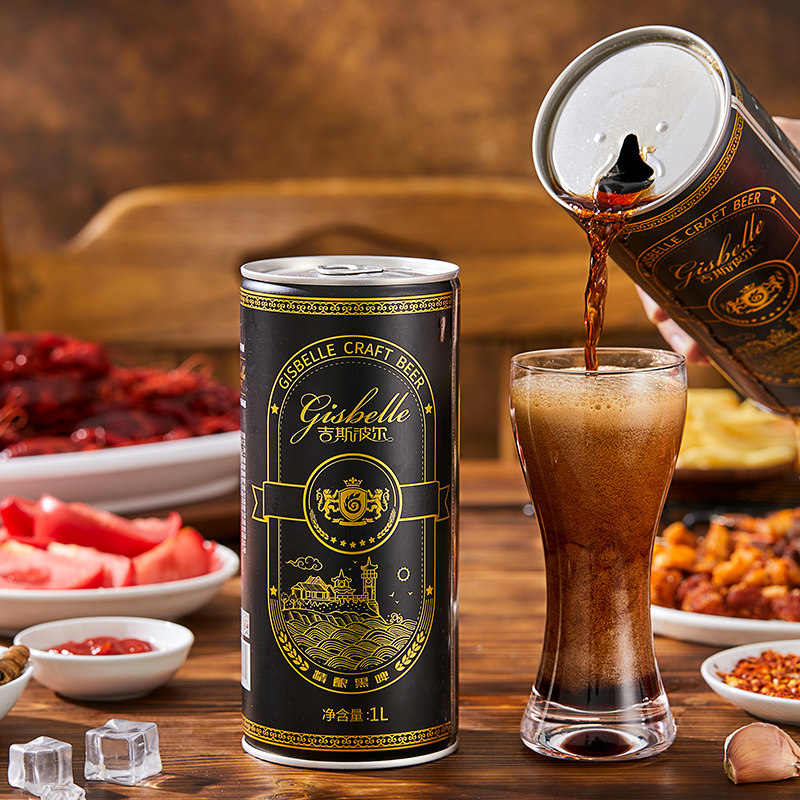 精酿黑啤酒1l单罐整箱装麦芽焦香浓烈大桶装熟啤酒组装吉斯波尔精