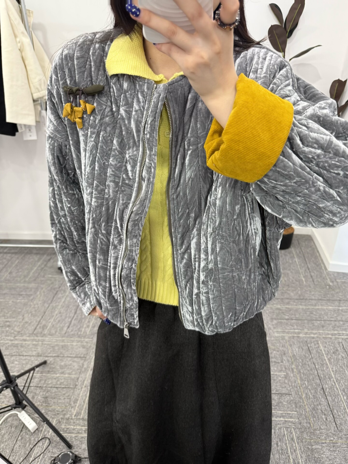 Wwhit屋白里 2025秋季新款丝绒外套女短款小个子宽松休闲棉服上衣