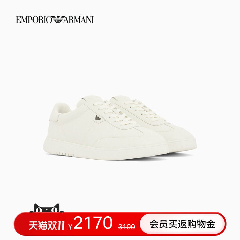 EMPORIO ARMANI/阿玛尼男士系带低帮金属鹰标流行休闲运动德训鞋