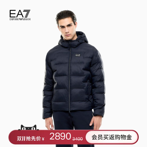 EA7/阿玛尼男士连帽面包夹克棉服