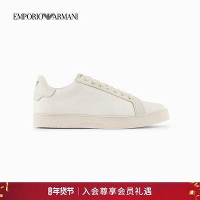 阿玛尼男士通体鹰标提花运动鞋