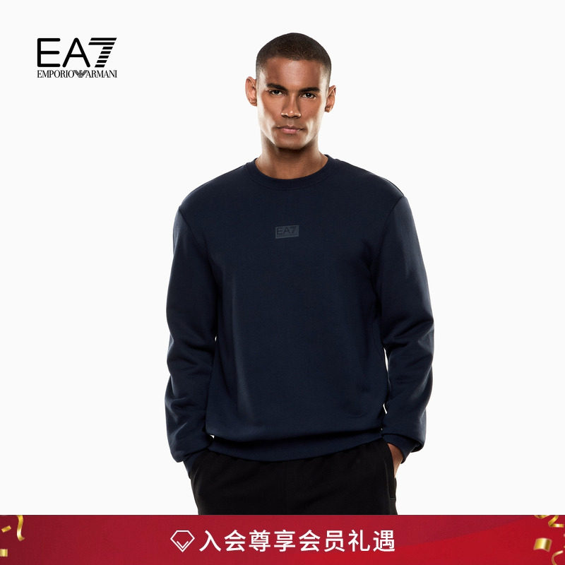 EA7/阿玛尼男士纯棉圆领运动卫衣