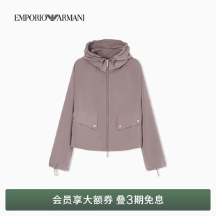 拉链工装 EMPORIO 女连帽轻量短款 阿玛尼春夏新款 夹克外套 ARMANI