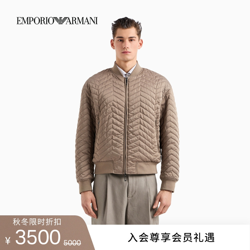 阿玛尼男士双面穿飞行员夹克棉服