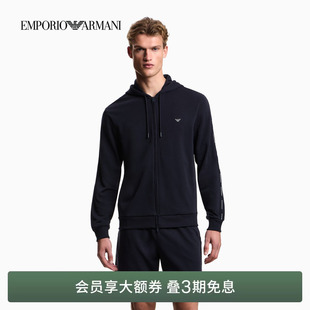 EMPORIO 阿玛尼春夏新款 男士 连帽拉链刺绣休闲卫衣家居服 ARMANI