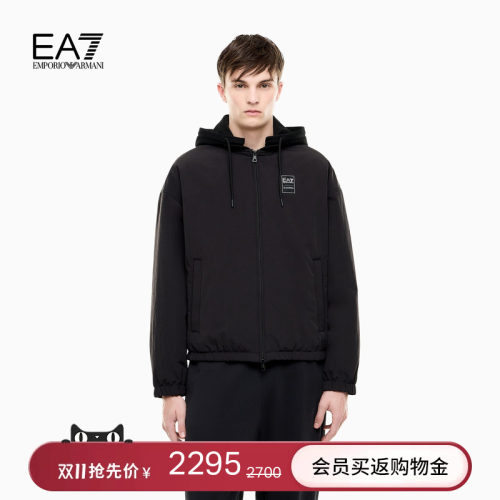 EA7/阿玛尼男士短款连帽轻薄棉服