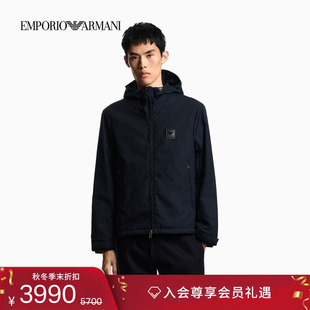 男连帽直身休闲工装 EMPORIO 新款 阿玛尼冬季 夹克棉服外套 ARMANI