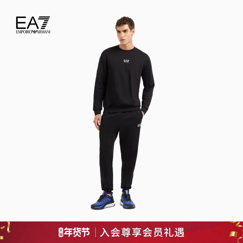 EMPORIO ARMANI/阿玛尼EA7/秋冬男圆领套头卫衣健身加绒运动套装