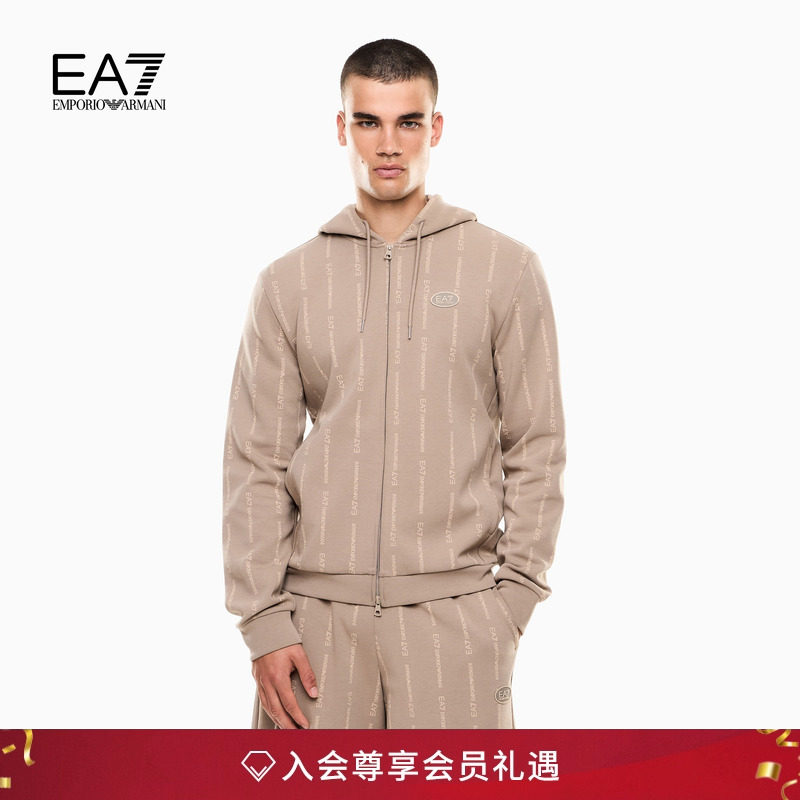 EA7/阿玛尼男士连帽运动卫衣外套