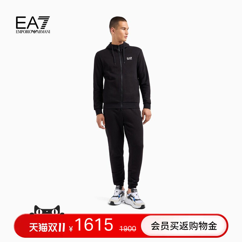 EMPORIO ARMANI/阿玛尼EA7/秋冬男连帽开衫健身训练加绒运动套装