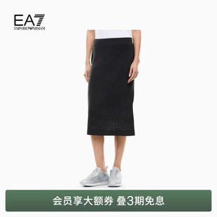 26夏季 EMPORIO ARMANI 阿玛尼EA7 女士弹力松紧腰水钻半身裙 新款