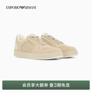 ARMANI 运动休闲鞋 阿玛尼春夏新款 板鞋 男系带低帮小白鞋 EMPORIO