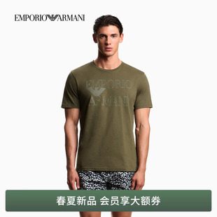 纯棉圆领短袖 EMPORIO 沙滩T恤官方 男士 新款 ARMANI 阿玛尼26年夏季