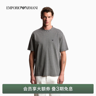 男士 EMPORIO ARMANI 阿玛尼26年春夏新款 正肩刺绣纯棉T恤 圆领短袖