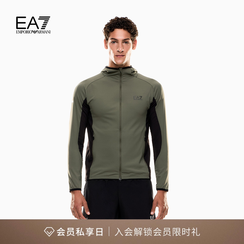 EA7/阿玛尼男士连帽机能运动夹克