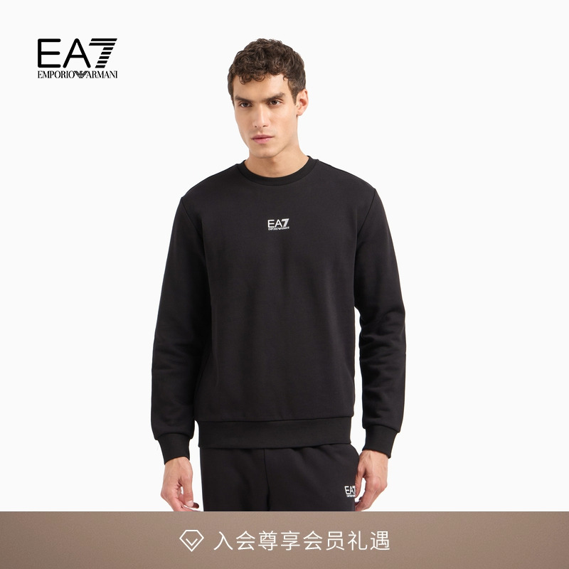 EA7/阿玛尼男士重磅圆领加绒卫衣