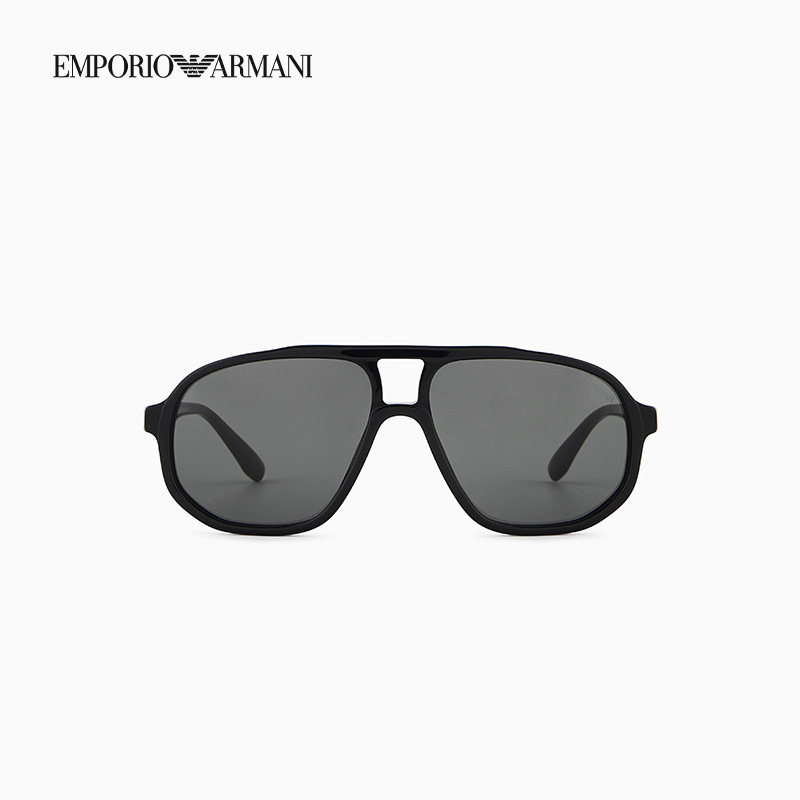EMPORIO ARMANI/阿玛尼男士飞行员形复古玳瑁潮流太阳眼镜墨镜