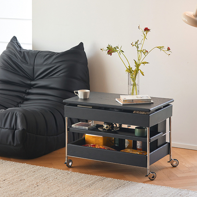 中古实木可移动升降茶几