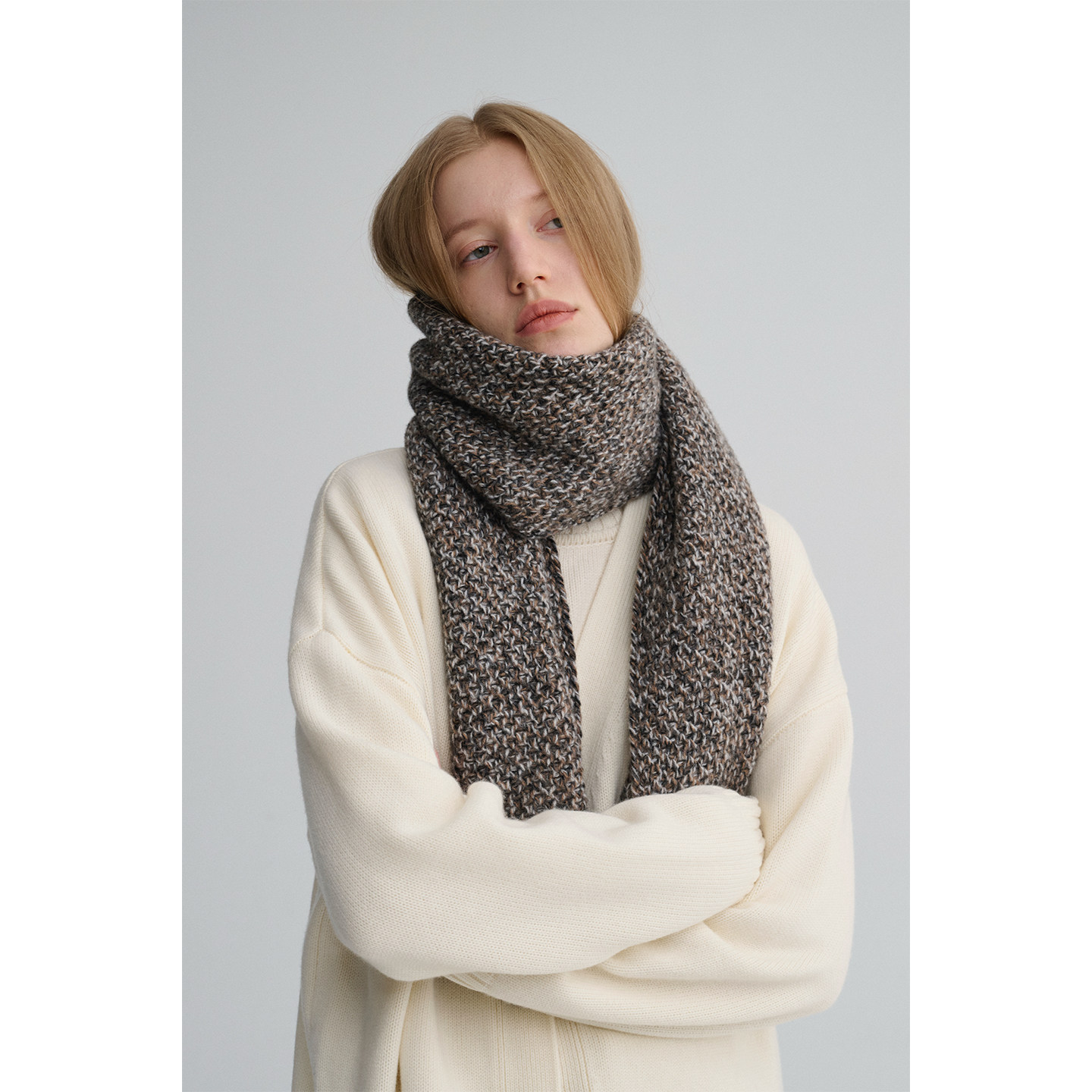 MAISON CECILE定制羊毛花纱纱线针织保暖长款围巾