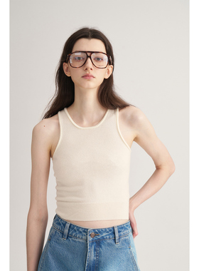 MAISON CECILE 羊绒羊毛卷边显瘦针织背心