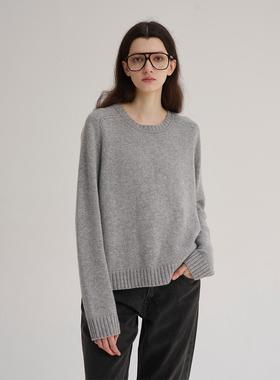 MAISON CECILE四色/全羊绒温暖圆领宽松针织毛衣