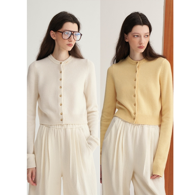 MAISON CECILE五色/羊绒密实温暖软糯显比例针织开衫