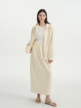 MAISON CECILE四色/百搭温暖颗粒感羊毛花苞半身裙